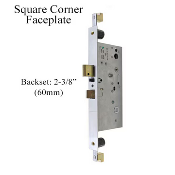 Active Concealed Rod Version 60mm Mortise Lock - Square Face